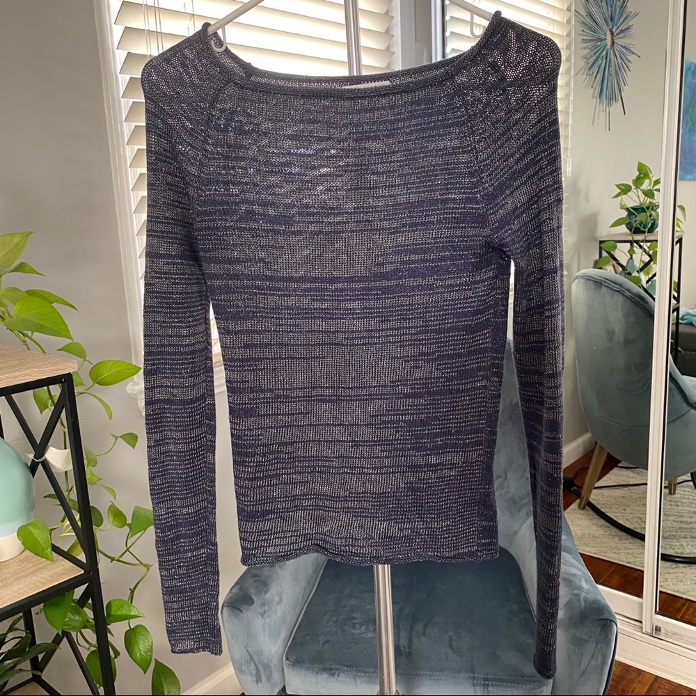 Cristi Conaway Los Angeles navy and silver sweater